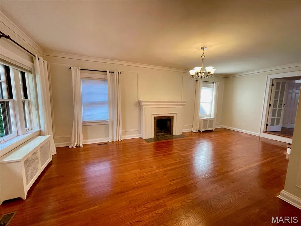 Living room with fireplace